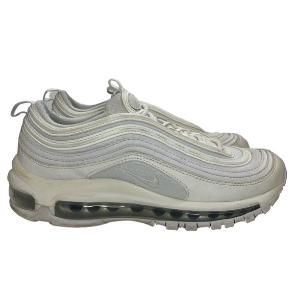 Nike Air Max 97 Triple White Sneakers - Girl/Boy Size 5.5Y - Picture 3 of 10